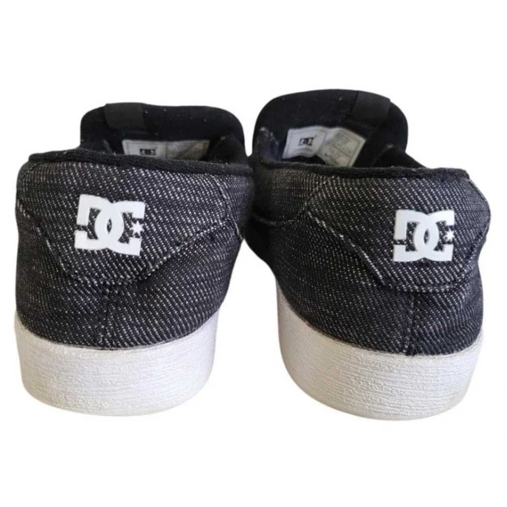 DC Villain TX Men's Size 12 Black Denim Moc Toe Slip-On Skate Shoes